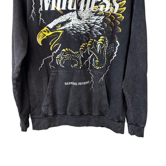 PACSUN Mens Graphic Eagle Madness Pullover Sweatshirt Hoodie Gray Medium Casual - Picture 4 of 8